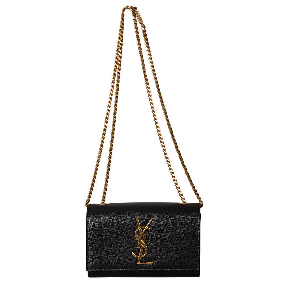 YSL Small Kate Shoulder Bag Black On Black - LVLENKA Luxury Consignment