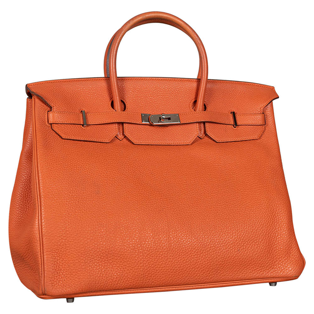 Hermes Birkin 40 Orange Togo Leather