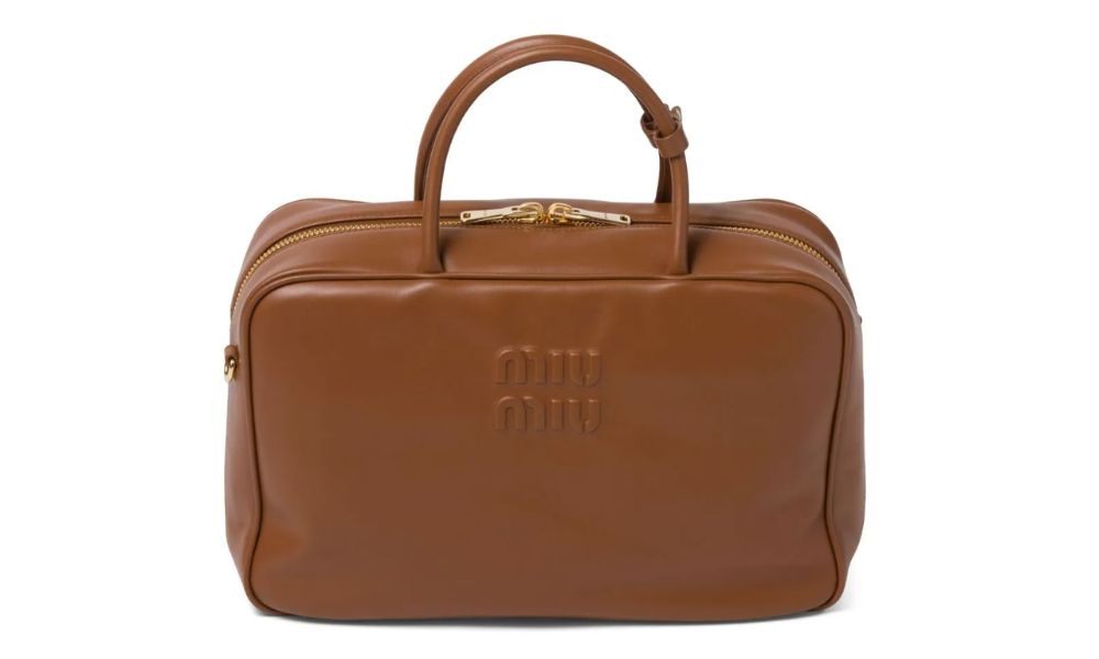 Miu miu leather tote bag best sale