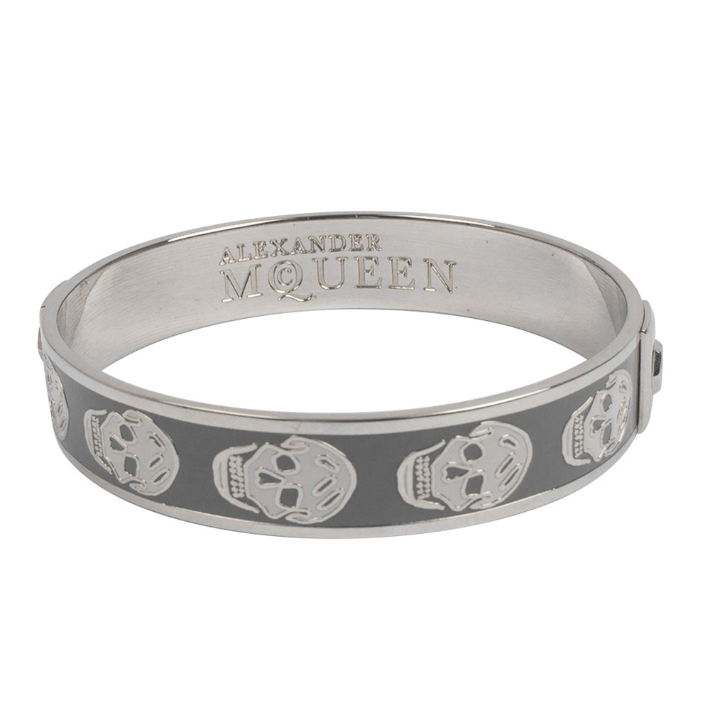 Alexander McQueen Logo Plaque Bracelet Silver Men's - US