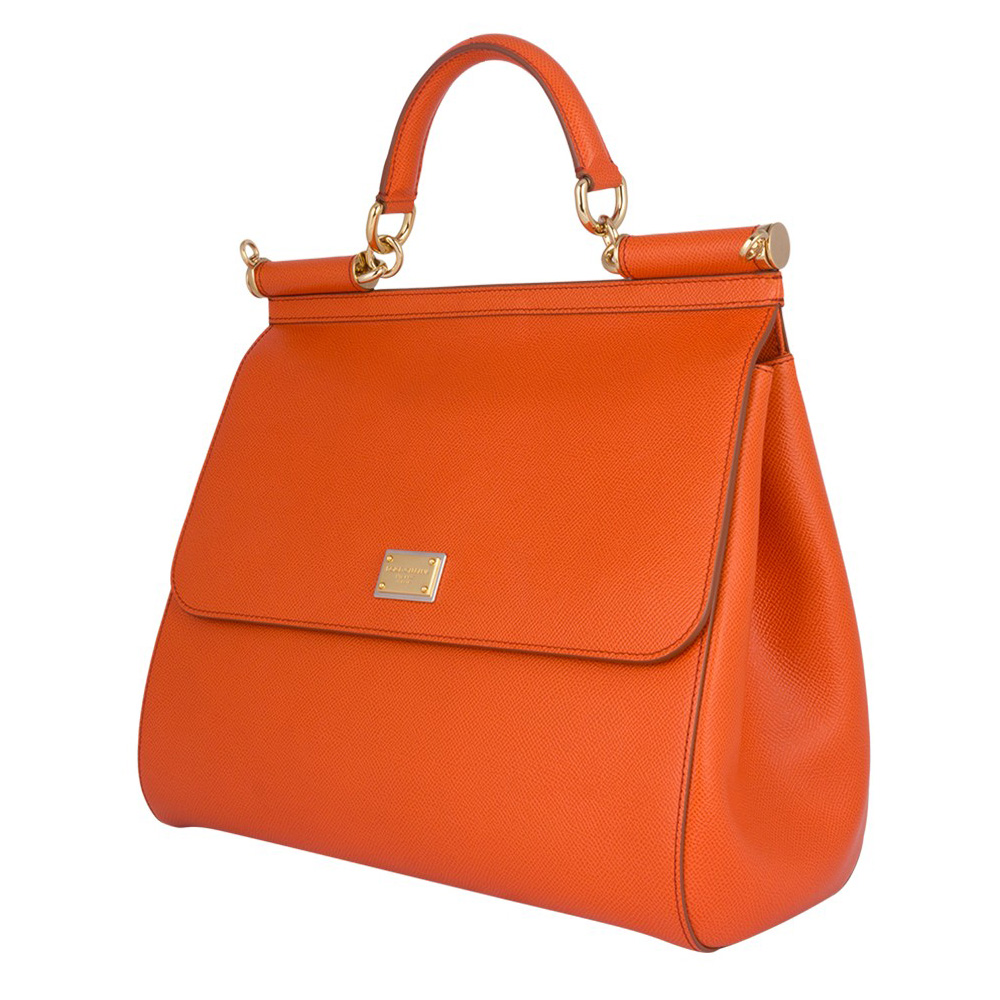 DOLCE & GABBANA Dauphine Large Miss Sicily Satchel Orange 1285537