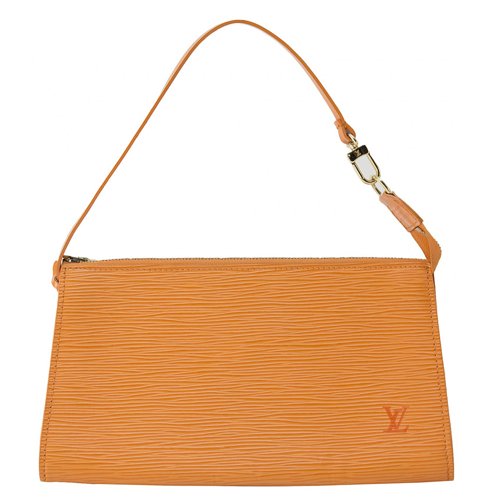 Louis Vuitton Orange Epi Leather Pochette Handbag