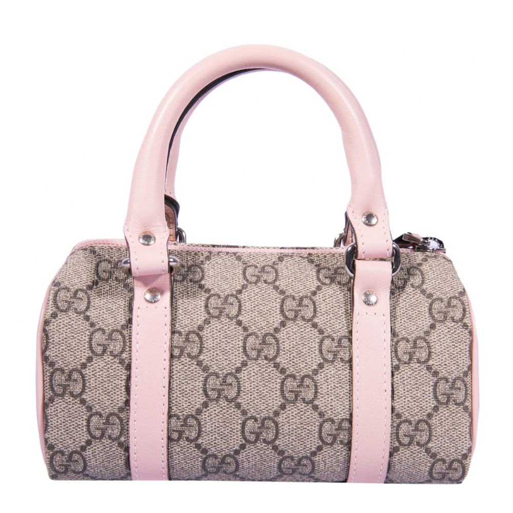 GUCCI Monogram Mini Bree Messenger Bag Beige Soft Pink  FASHIONPHILE   Gucci monogram Pink bag Bags