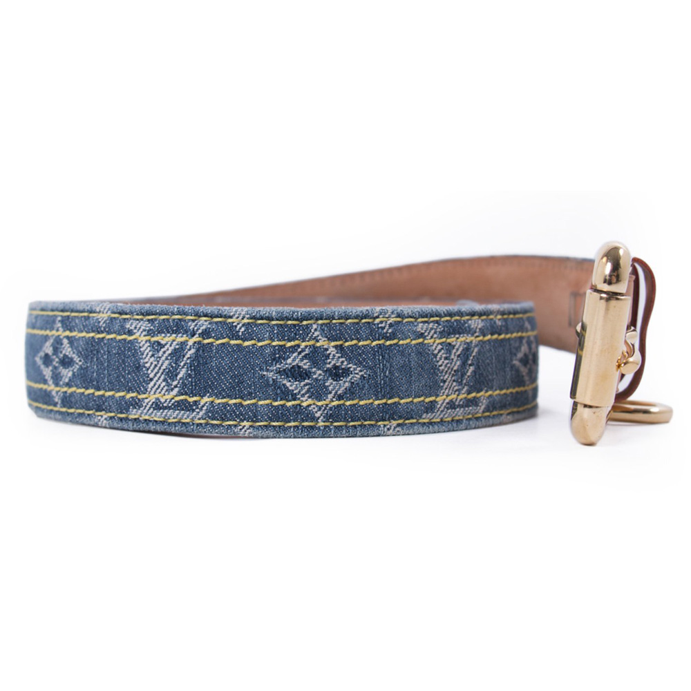 Louis Vuitton Blue Denim Monogram Belt 80CM