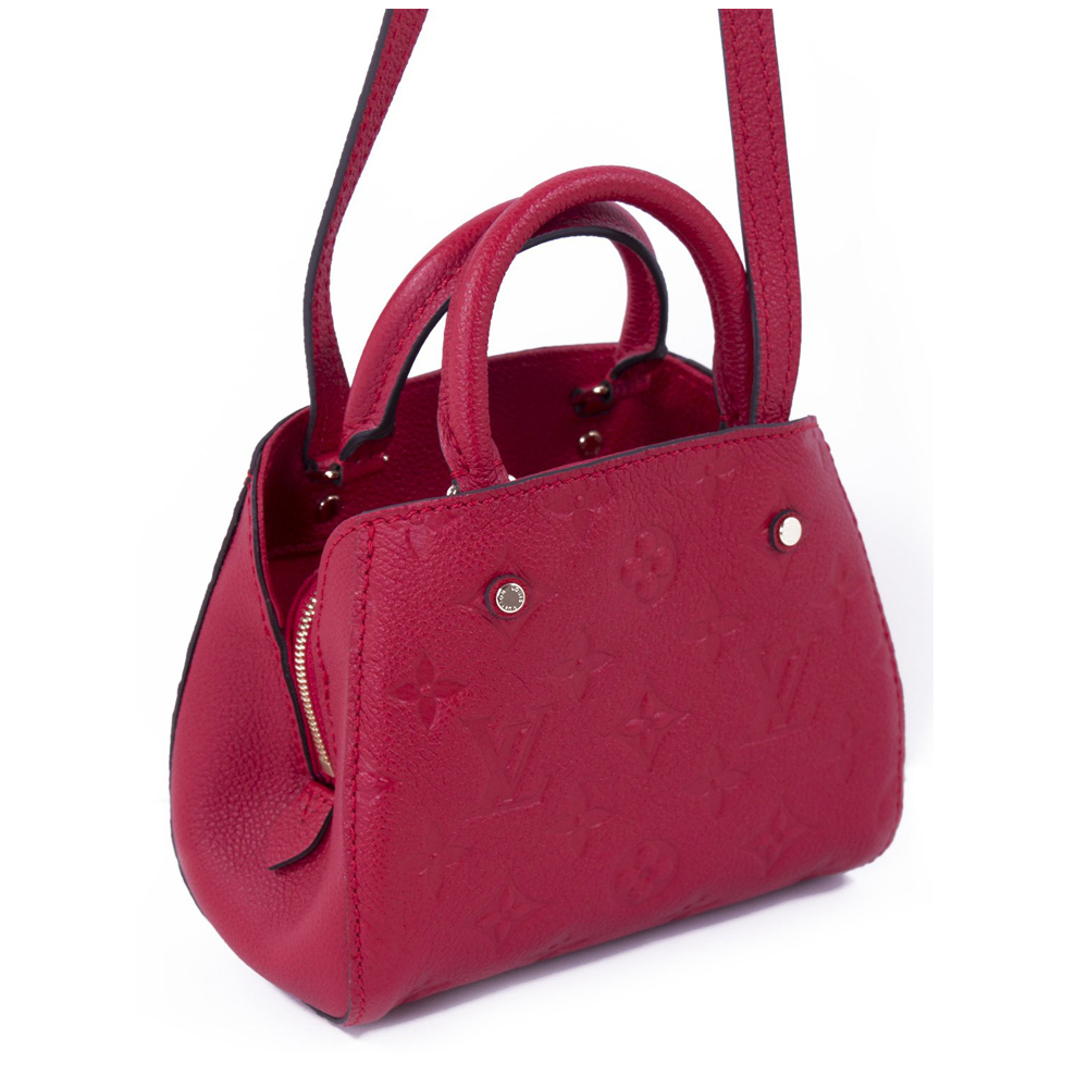 Louis Vuitton - Authenticated Montaigne Vintage Handbag - Leather Red Plain for Women, Very Good Condition