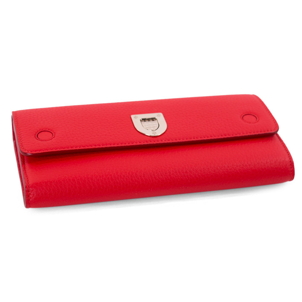 Dior Red Leather Diorama Wallet On Chain