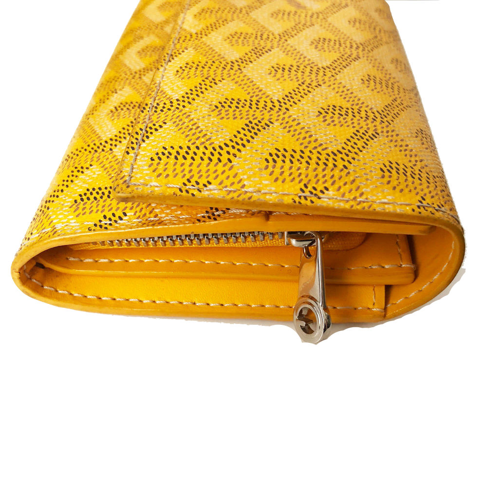 Leather wallet Goyard Yellow in Leather - 36248381