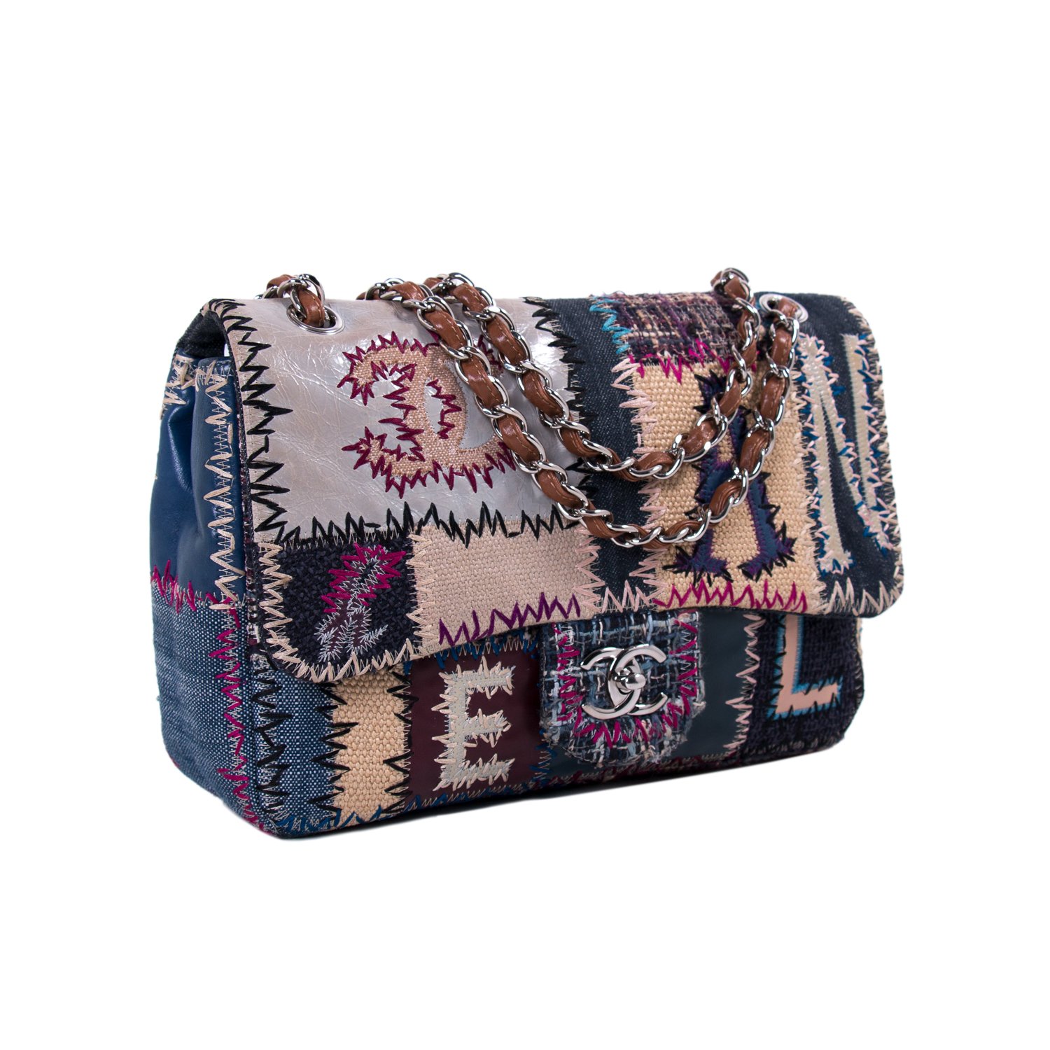 Chanel Flap Bag Multicolor Patchwork Medium Pink 39515133