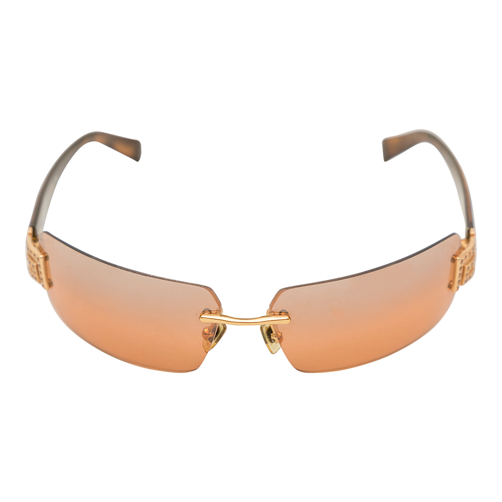 Versace Brown Rimless Sunglasses
