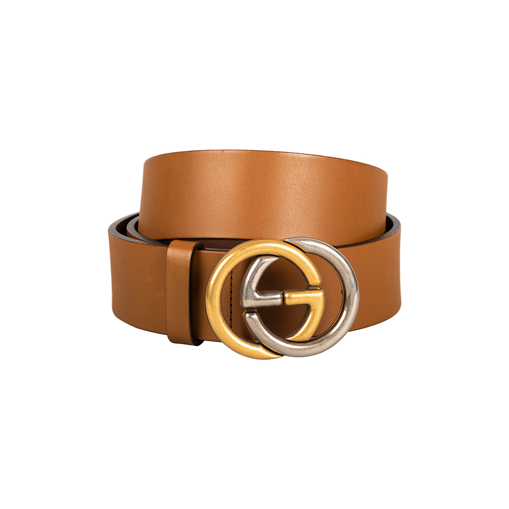 Louis Vuitton Brown Leather LV Initiales Belt 95 CM at 1stDibs