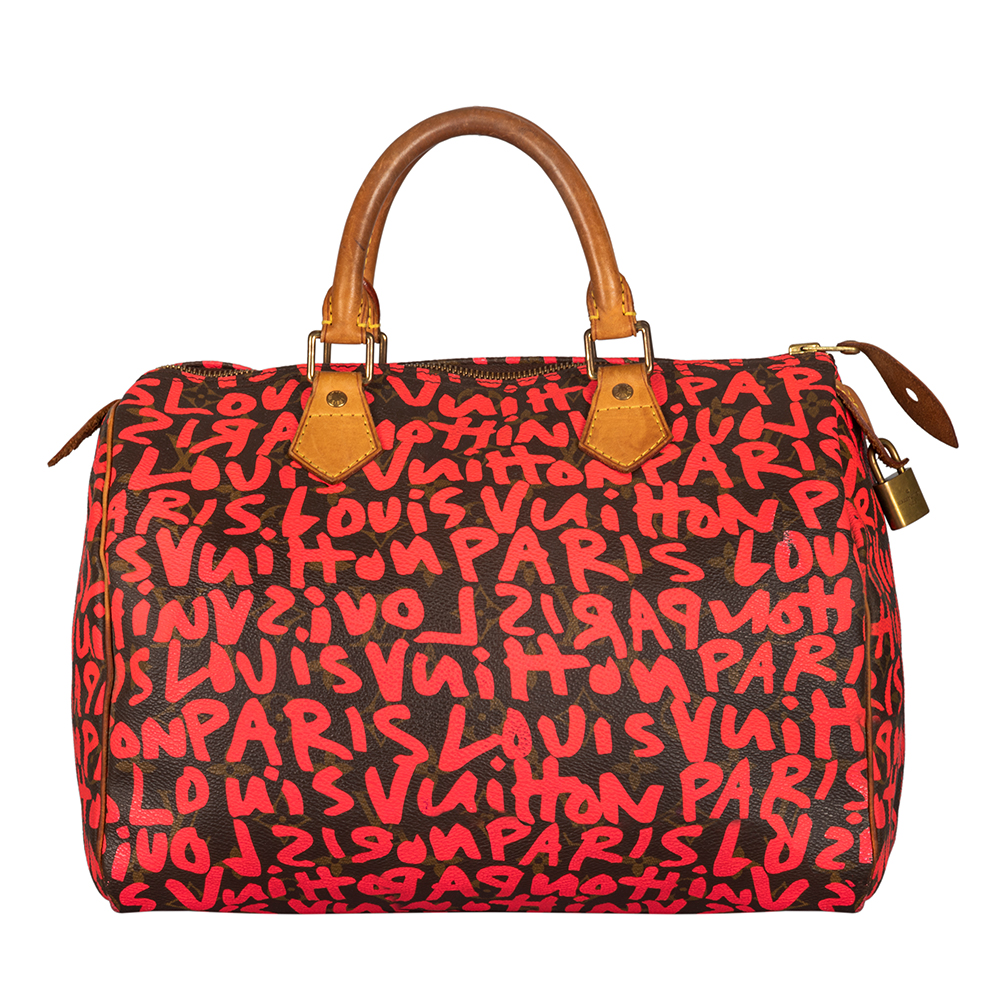 Louis Vuitton Monogram Canvas Neon Green Graffiti Stephen Sprouse Speedy 30  Bag with Charm