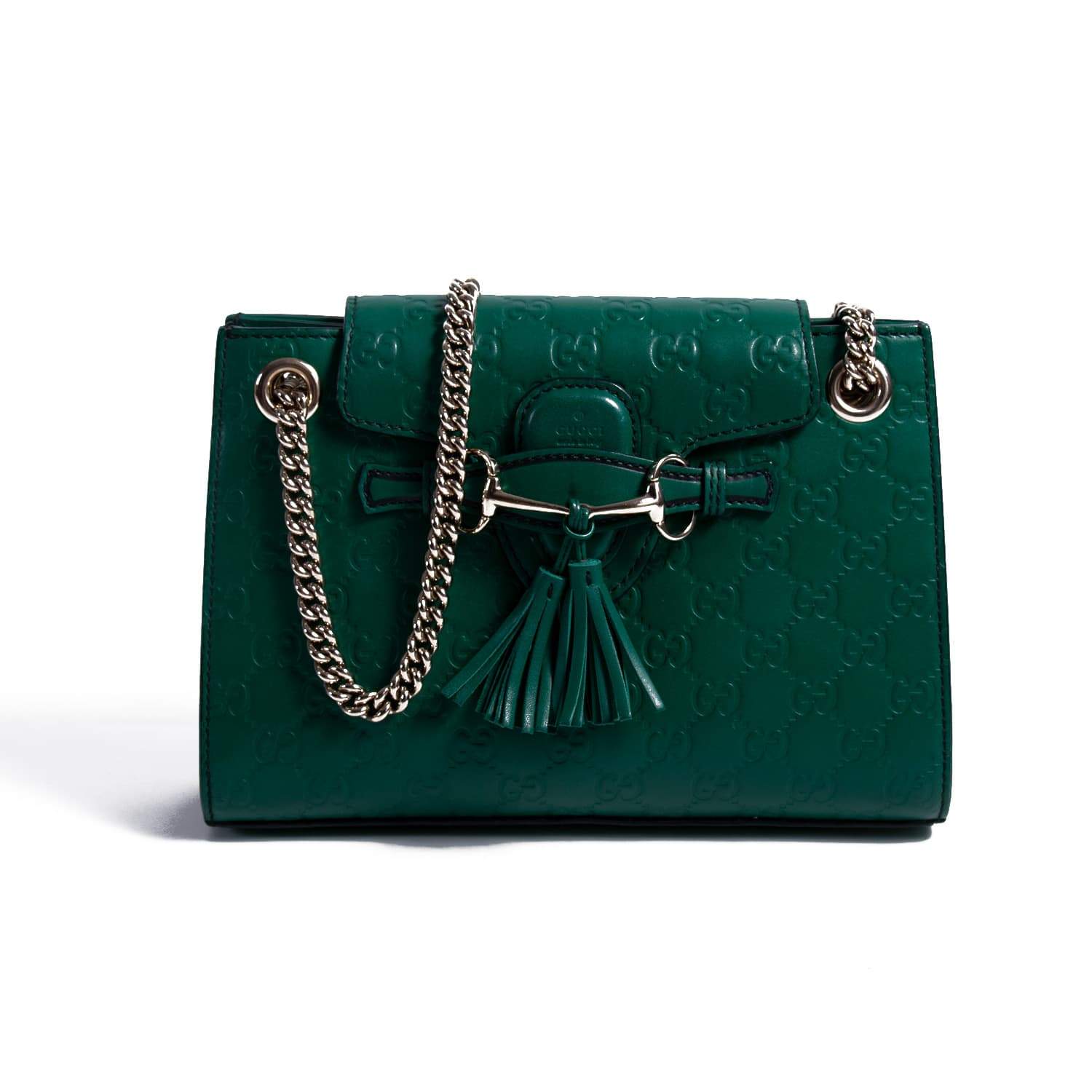 Gucci Green Leather Small Emily Shoulder Bag