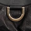Gucci Metallic Black Leather D Ring Hobo