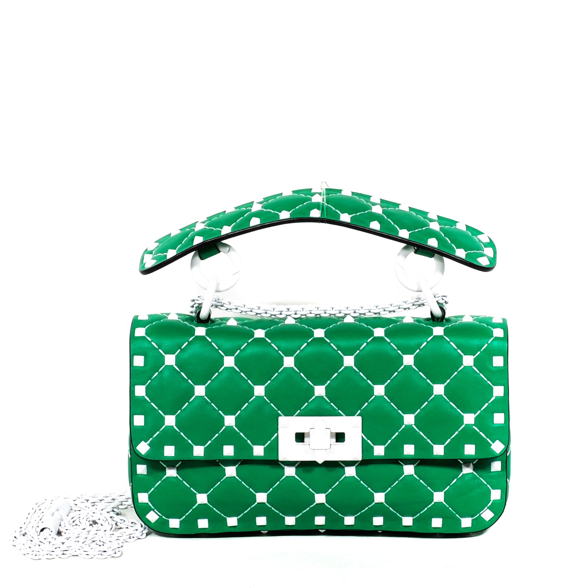 Valentino Mint Green Leather Small Rockstud Spike Chain Bag