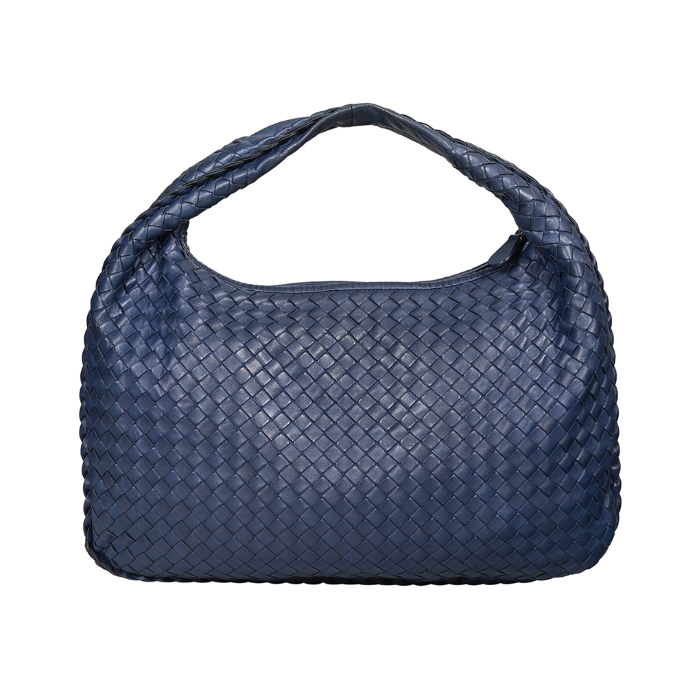 Bottega Veneta Atlantic Blue Nappa Leather Intrecciato Hobo Bag