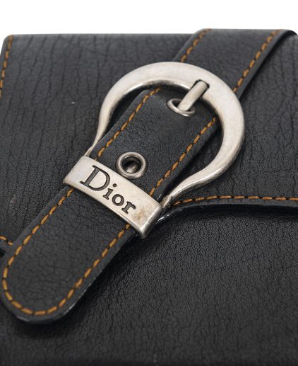 Dior Black Leather Saddle Compact Wallet