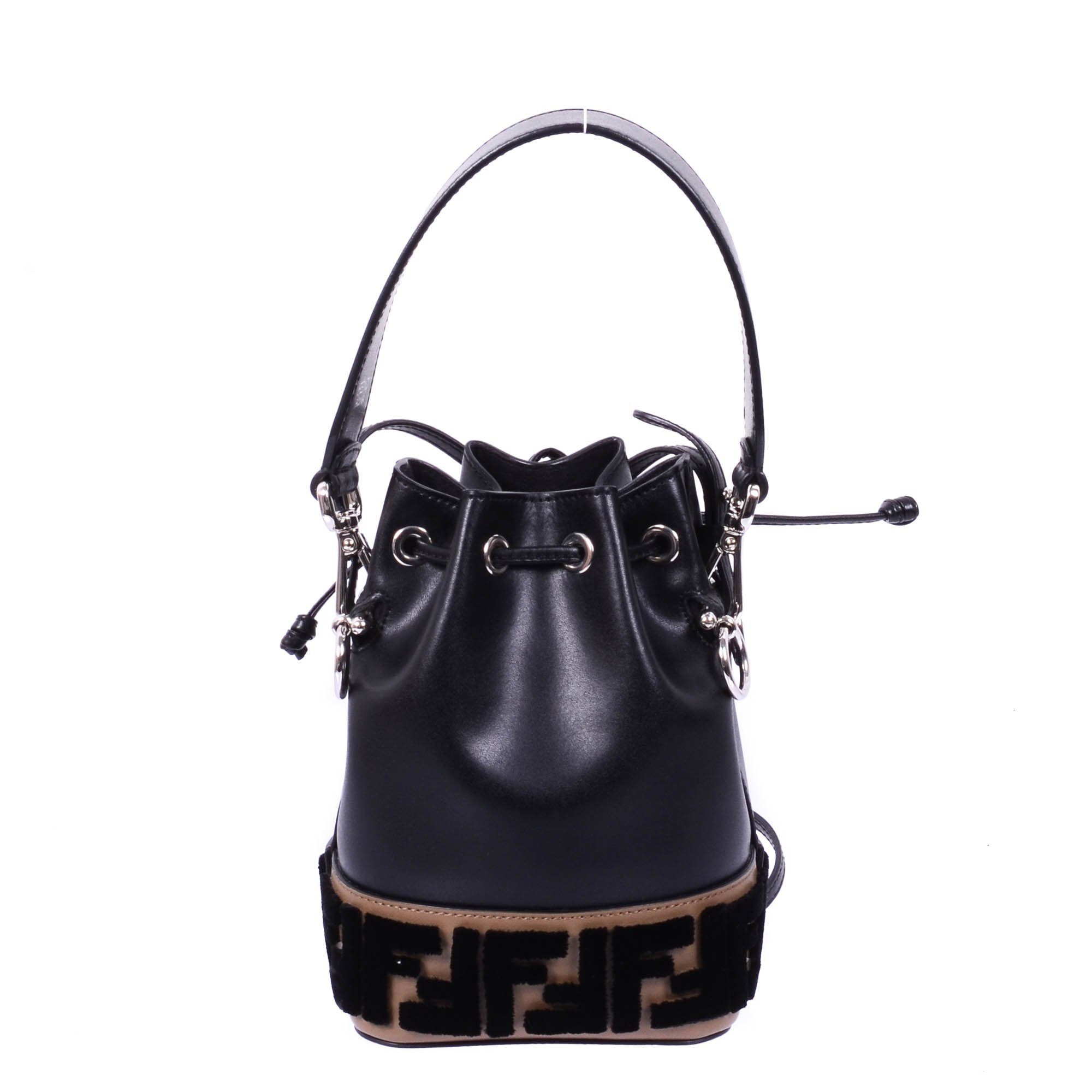 Fendi Black Leather Mini Bucket Bag