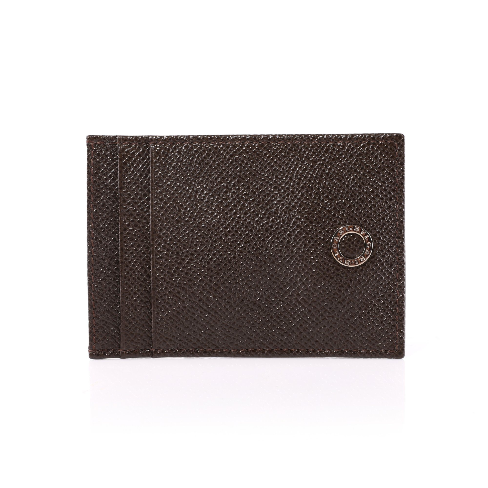 Bvlgari Brown Leather Card Holder