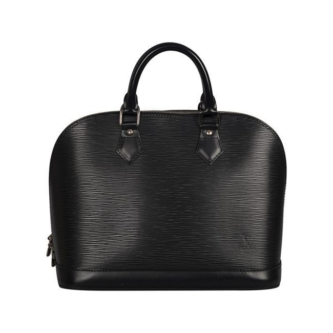 lv alma black epi leather