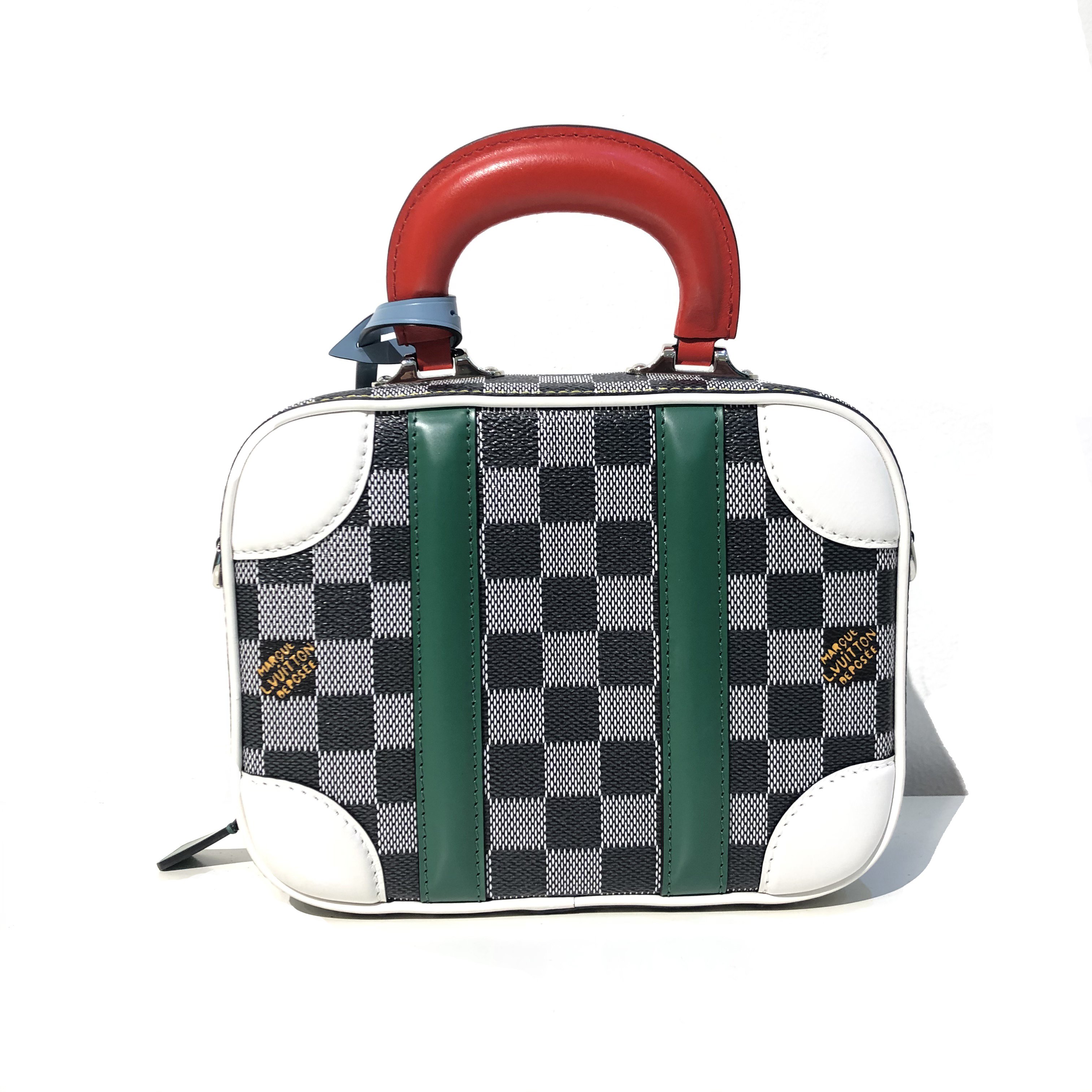 gray and white checkered louis vuitton purse