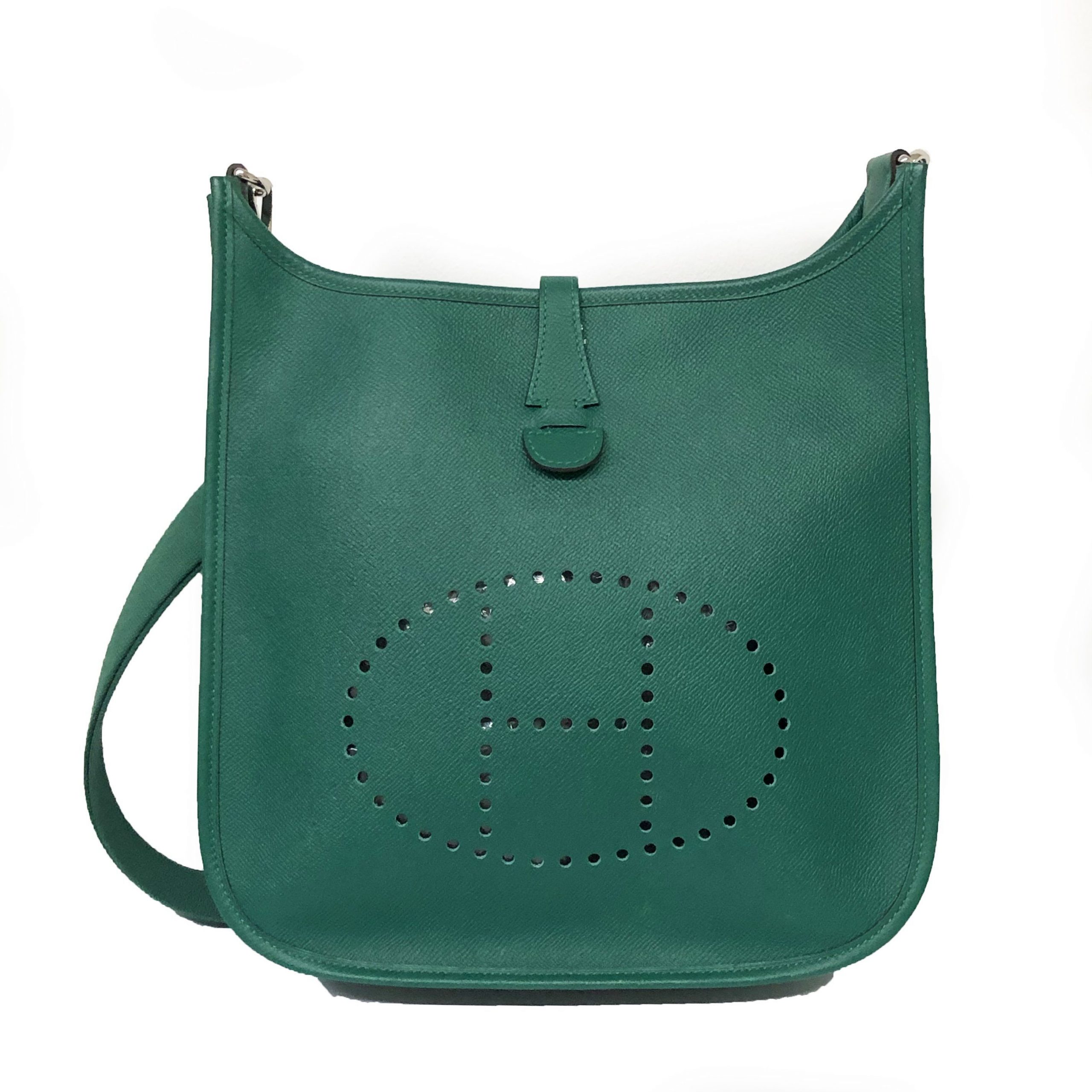 Hermes Green Epsom Leather Evelyn Handbag