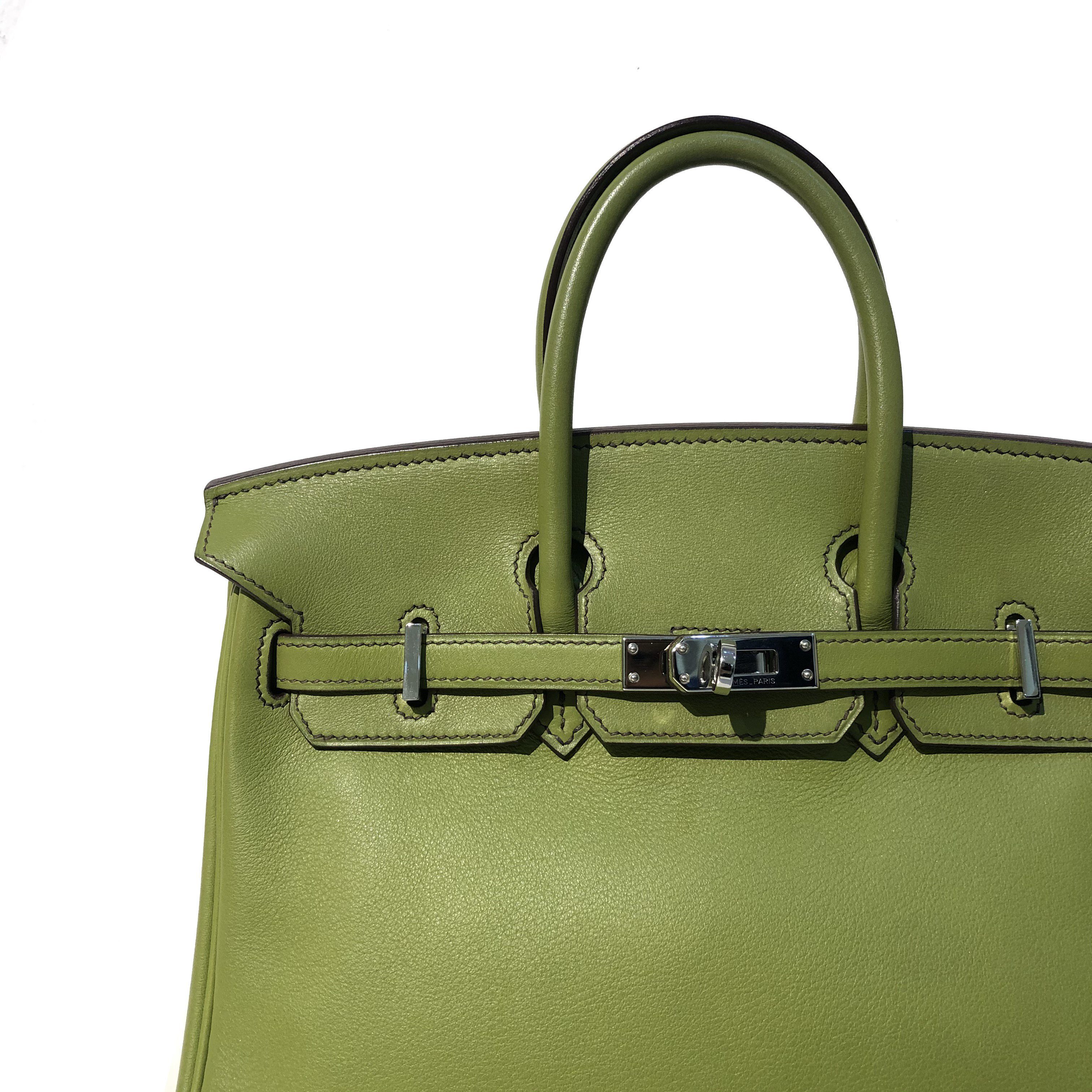 Hermes Vert Anis Swift Leather Birkin 25 Handbag