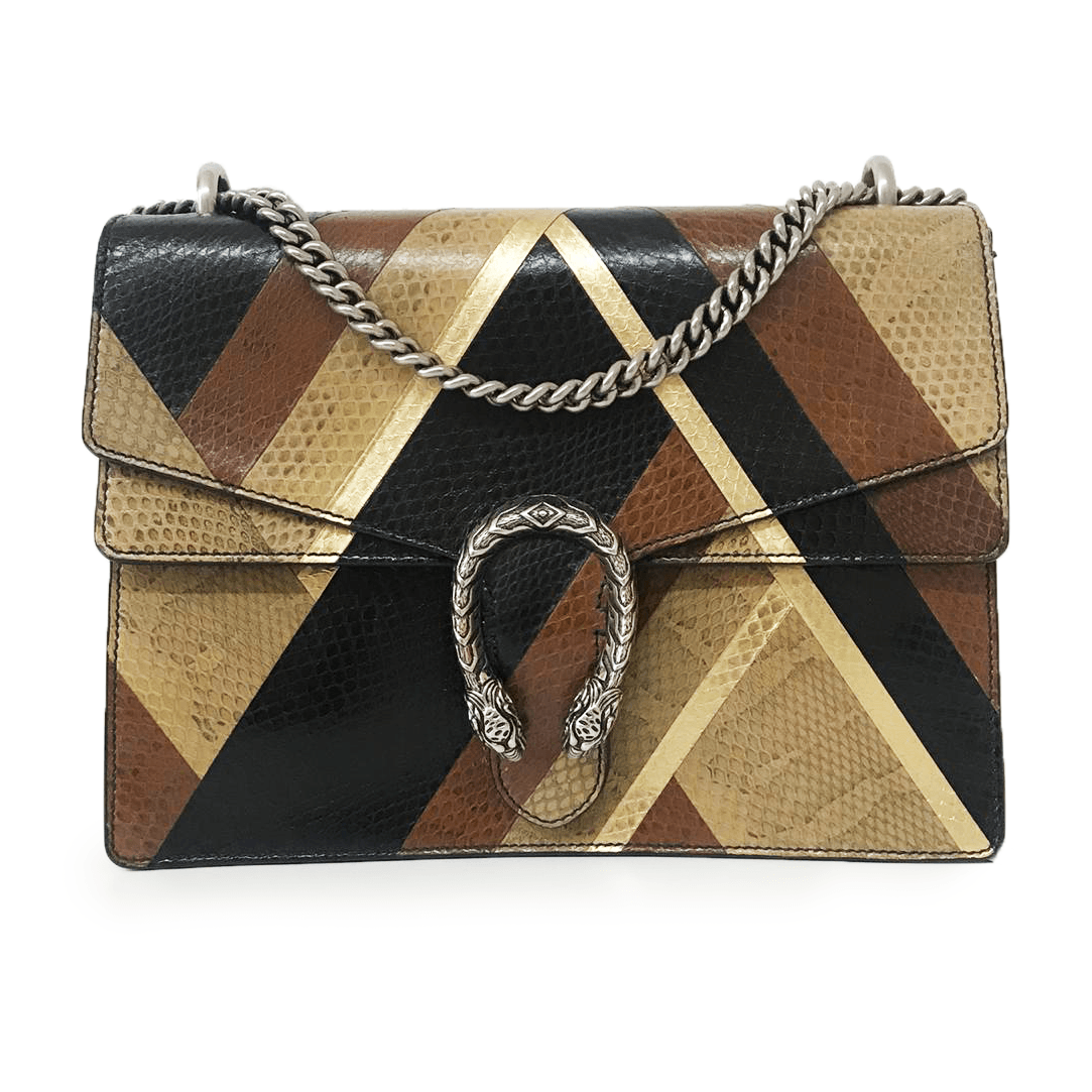 Gucci Tricolor Python Leather Medium Dionysus Shoulder Handbag