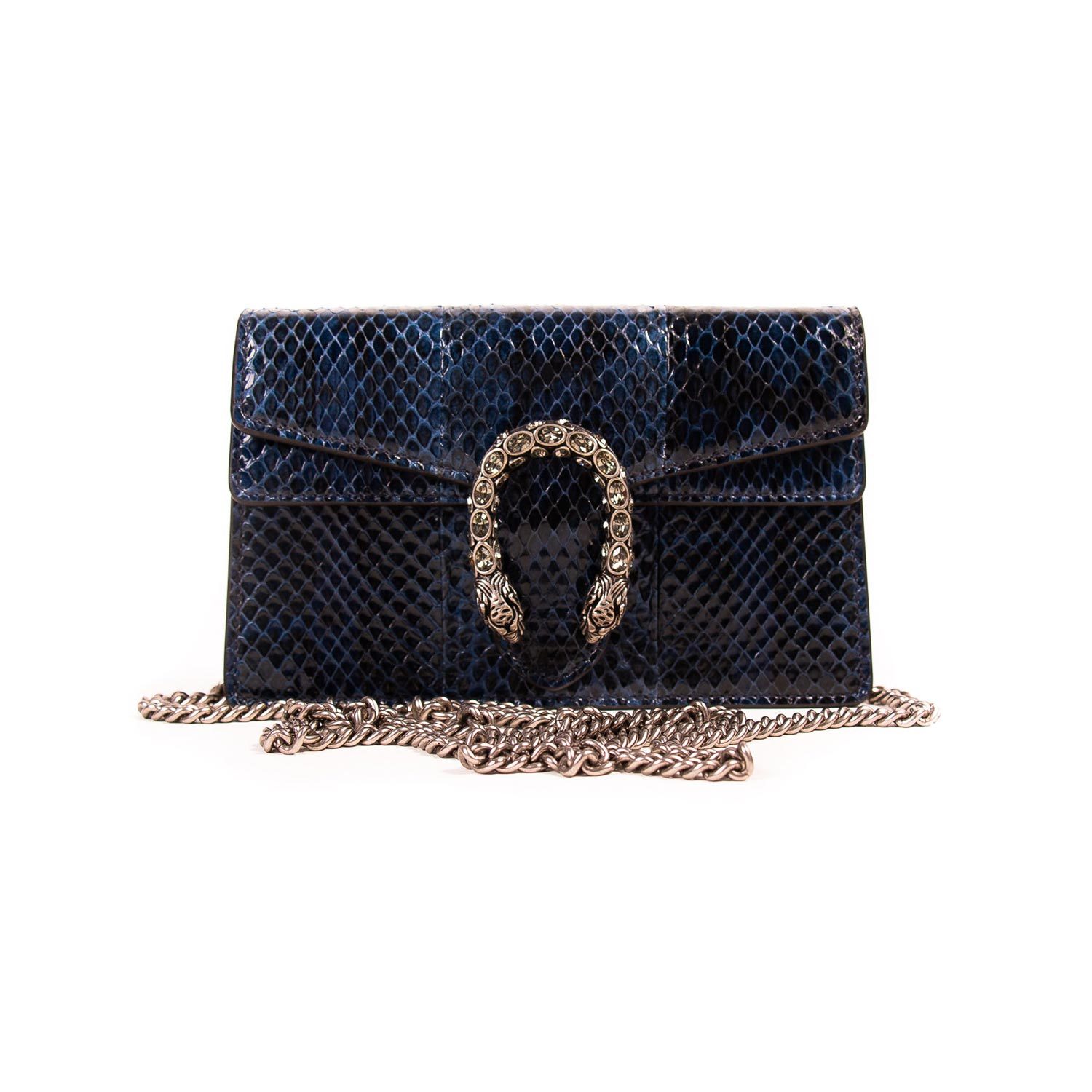 Gucci Navy Blue Exotic Leather Mini Dionysus Handbag