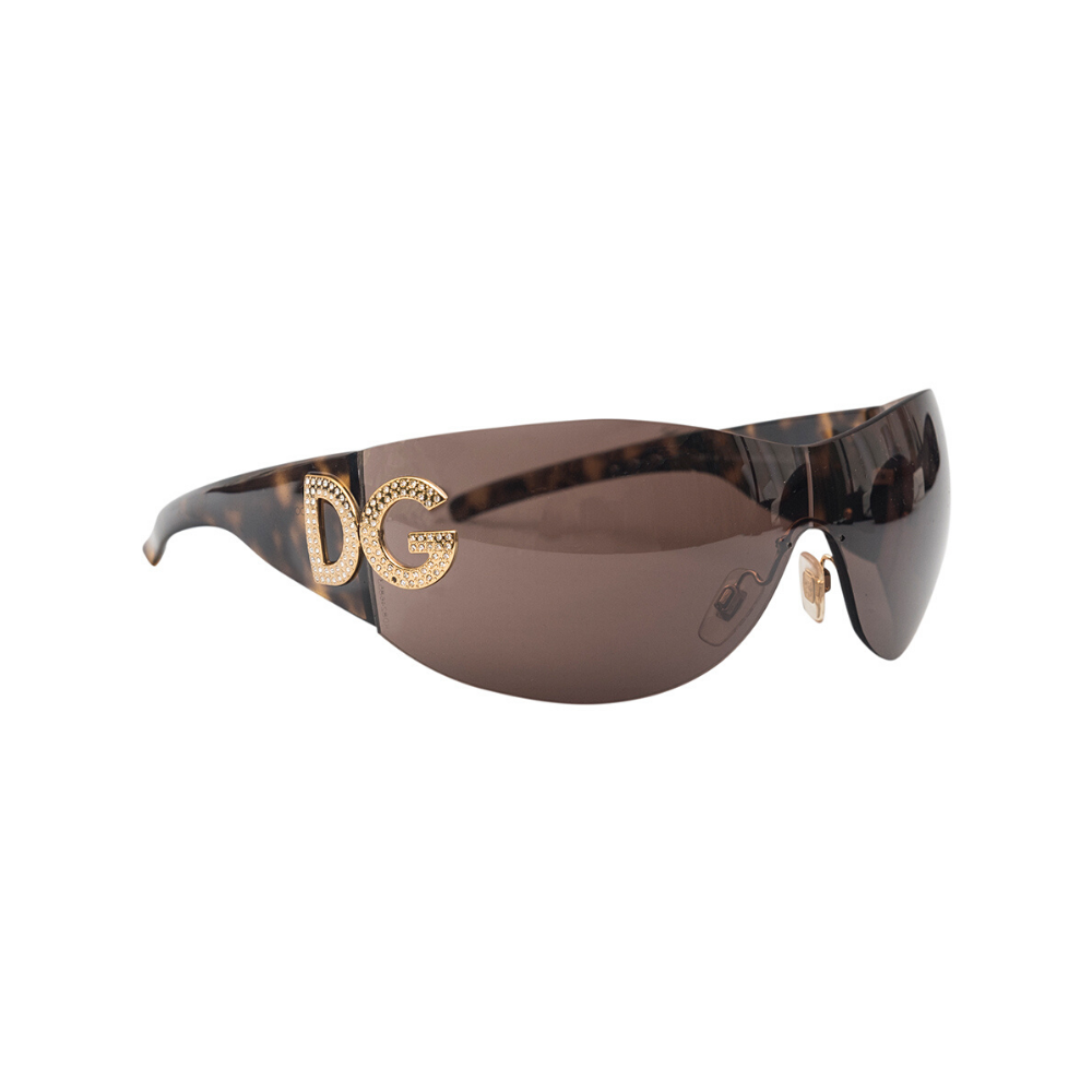 Dolce and Gabbana DG 6036 50273 Dark Brown Shield Women's Sunglasses