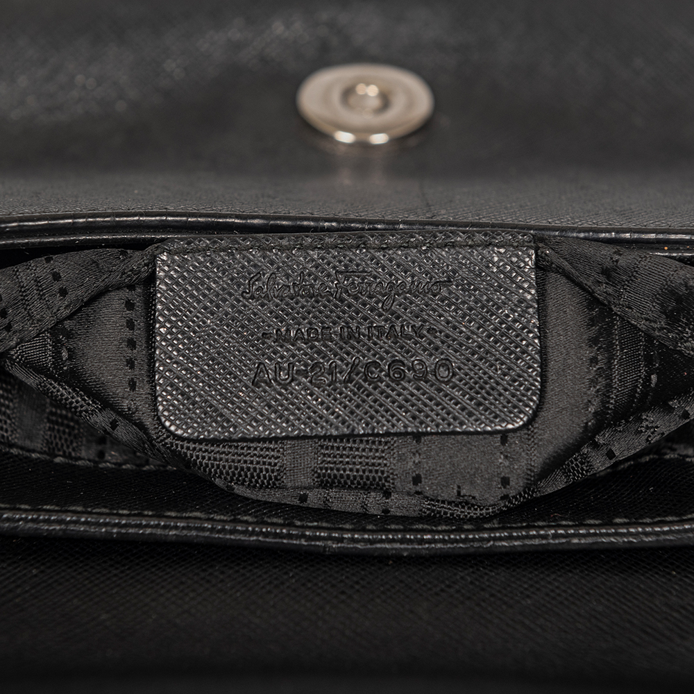 Salvatore Ferragamo Black Leather Shoulder Handbag