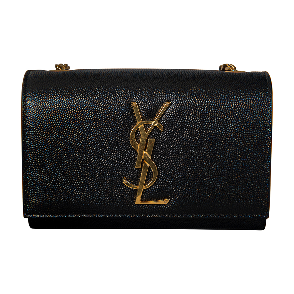 Saint Laurent Black Leather Small Monogram Kate Shoulder Bag