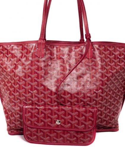Goyard Red Coated Canvas St. Louis Tote Handbag