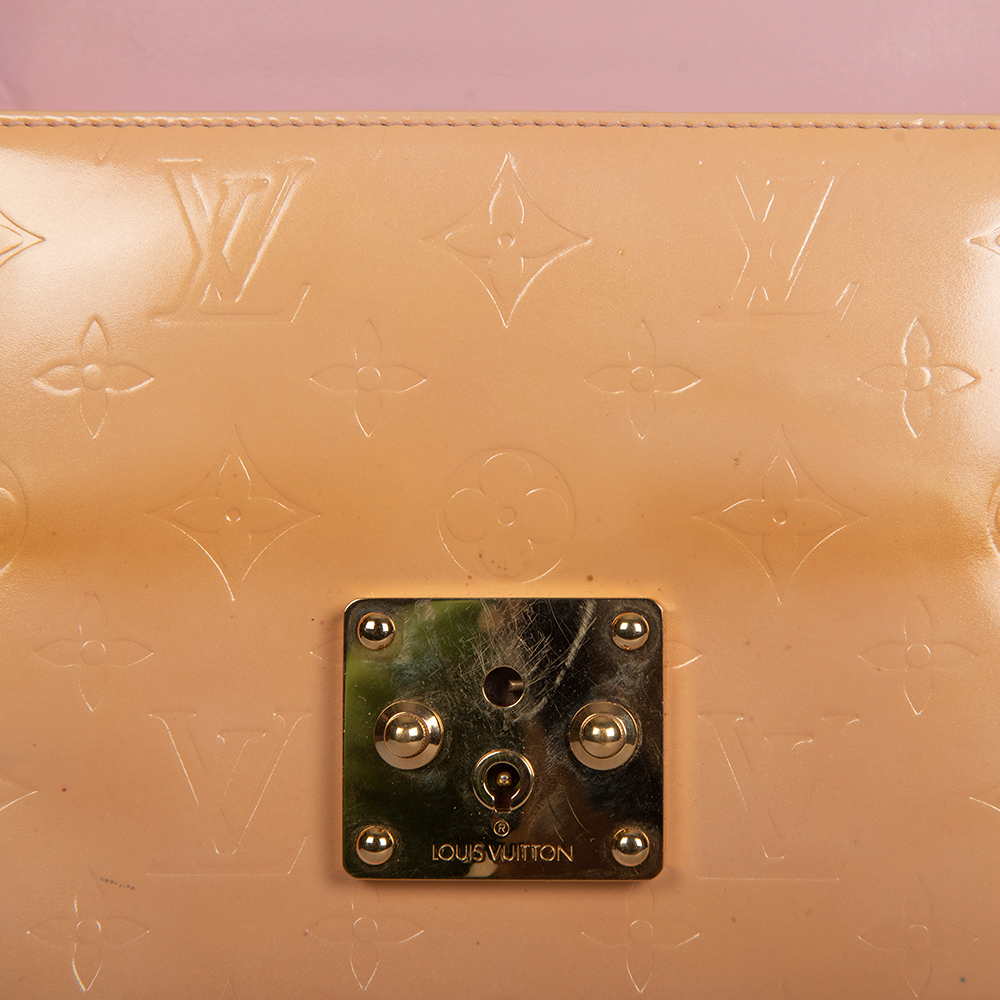 Louis Vuitton Vintage Beige Patent Small Top Handle Bag