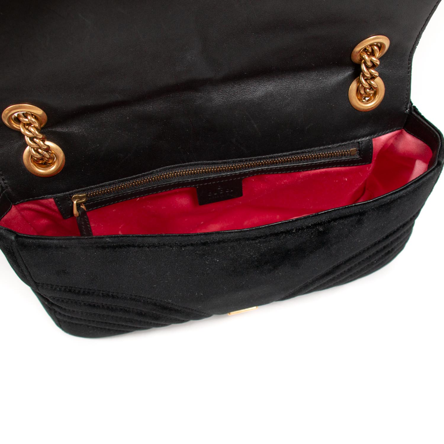 Gucci Black Velvet GG Medium Matelasse Shoulder Bag