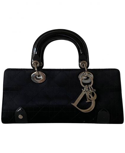 Dior Black Patent Leather East West Lady Dior Bag