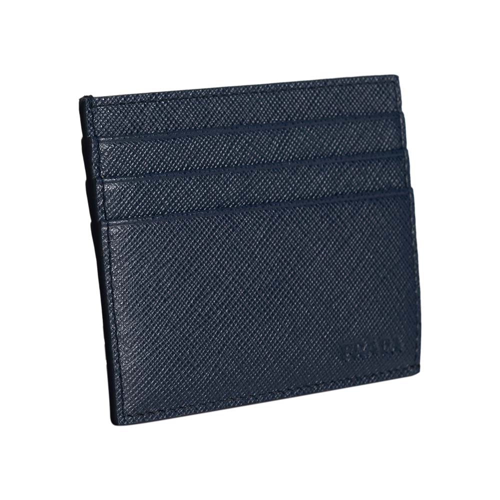 Prada Dark Blue Saffiano Leather Card Holder