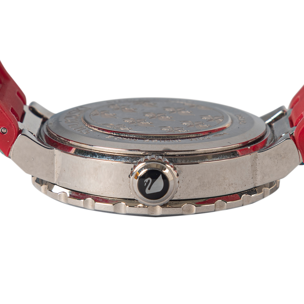 Swarovski Red Stainless Steel Octea Sport Womens Wristwatch
