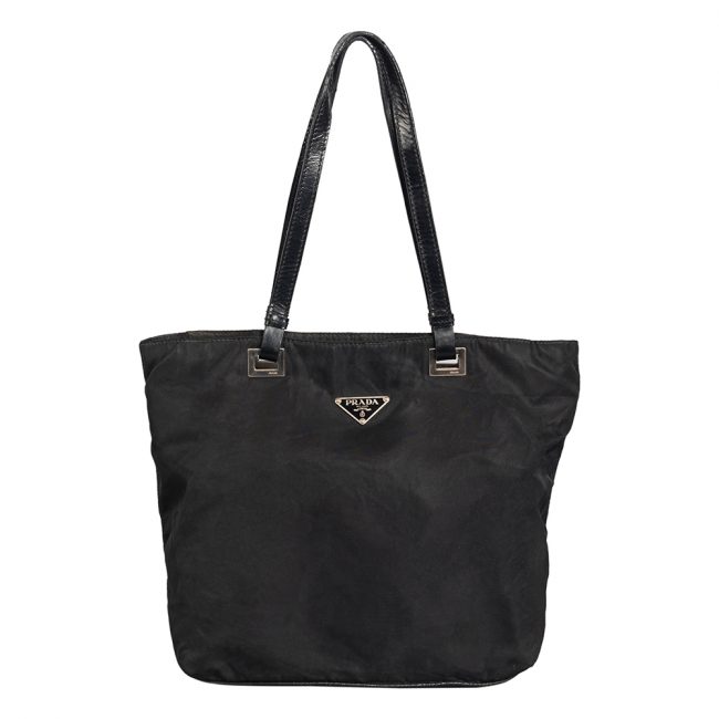 Prada Black Fabric Leather Shoulder Bag