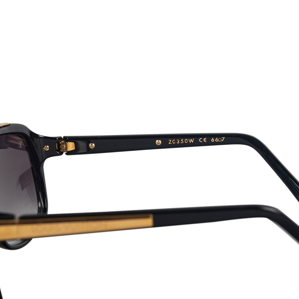 Pre-owned Black/gold Z0350w Evidence Square Sunglasses