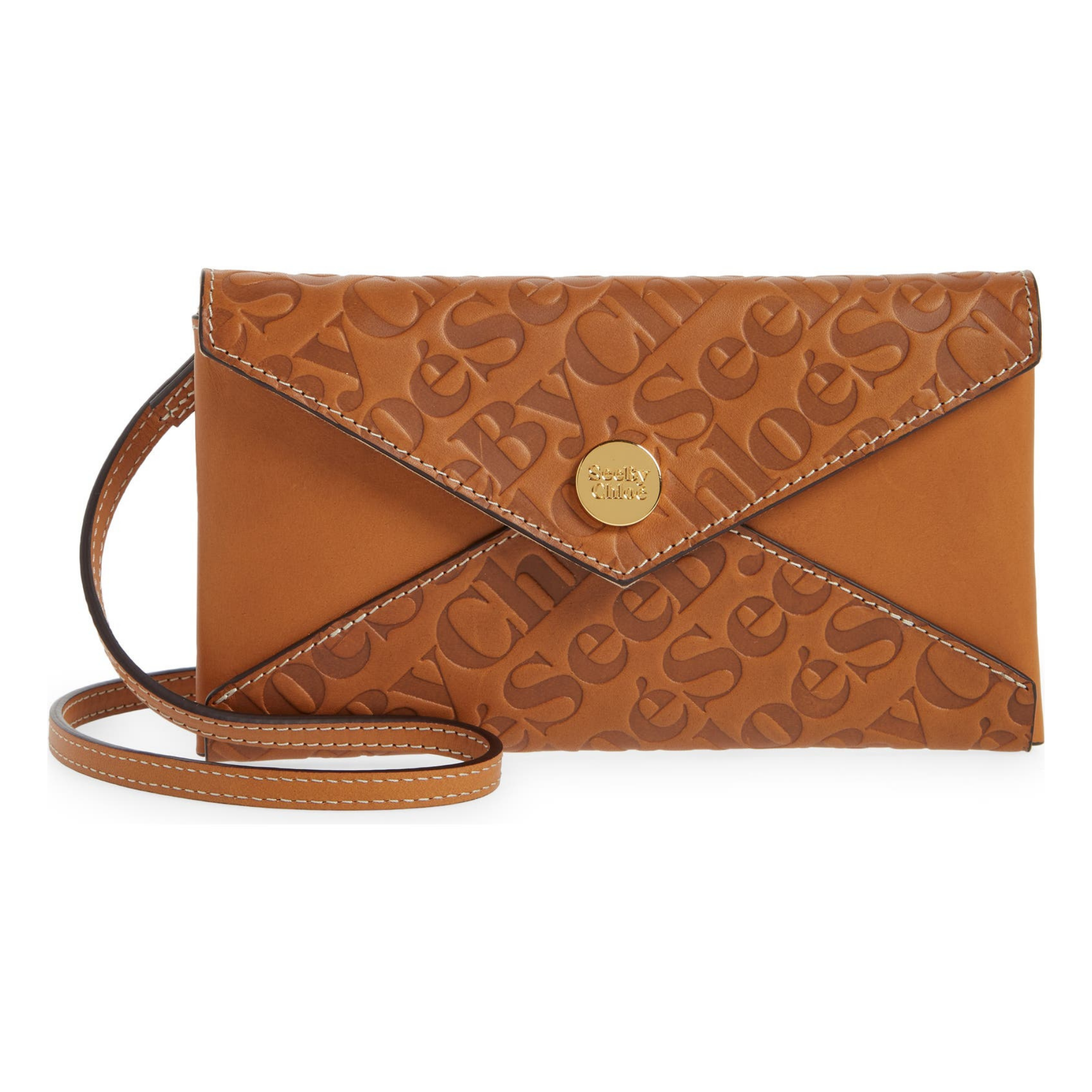 See By Chloe Brown Leather Wallet With Strap
