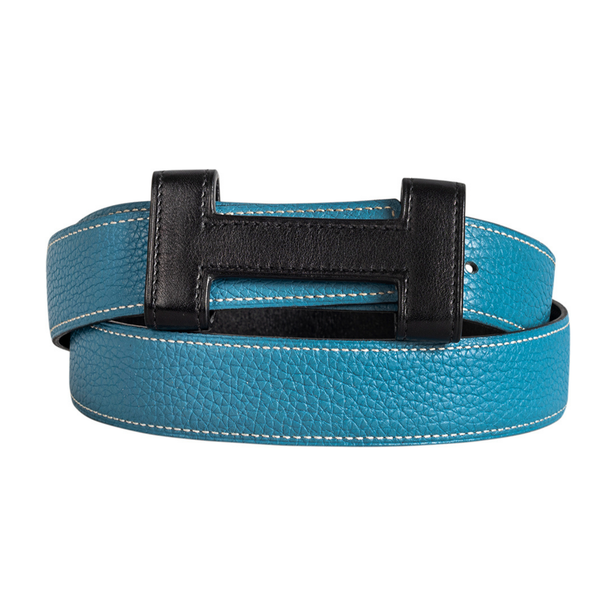 Hermes Blue Black Reversible H Belt 40 Inch