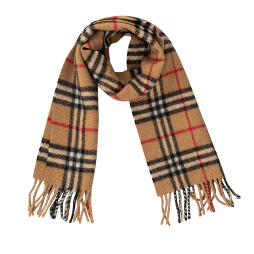 Burberry Brown Check Cashmere Kids Scarf