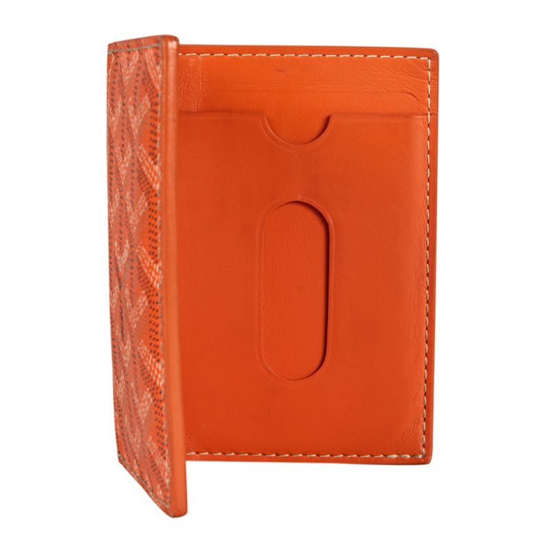 Goyard Orange Goyardine Business Card Holder