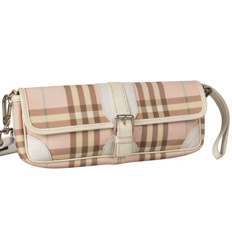 Burberry Pink Beige Haymarket Shoulder Bag