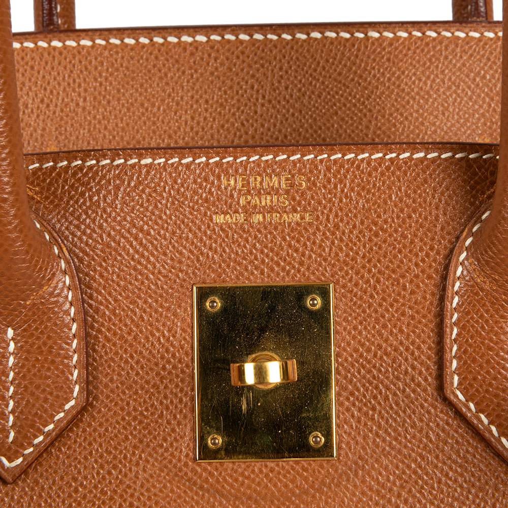 Birkin HAC Handbag Gold Veau Courchevel leather with Brass Hardware 55