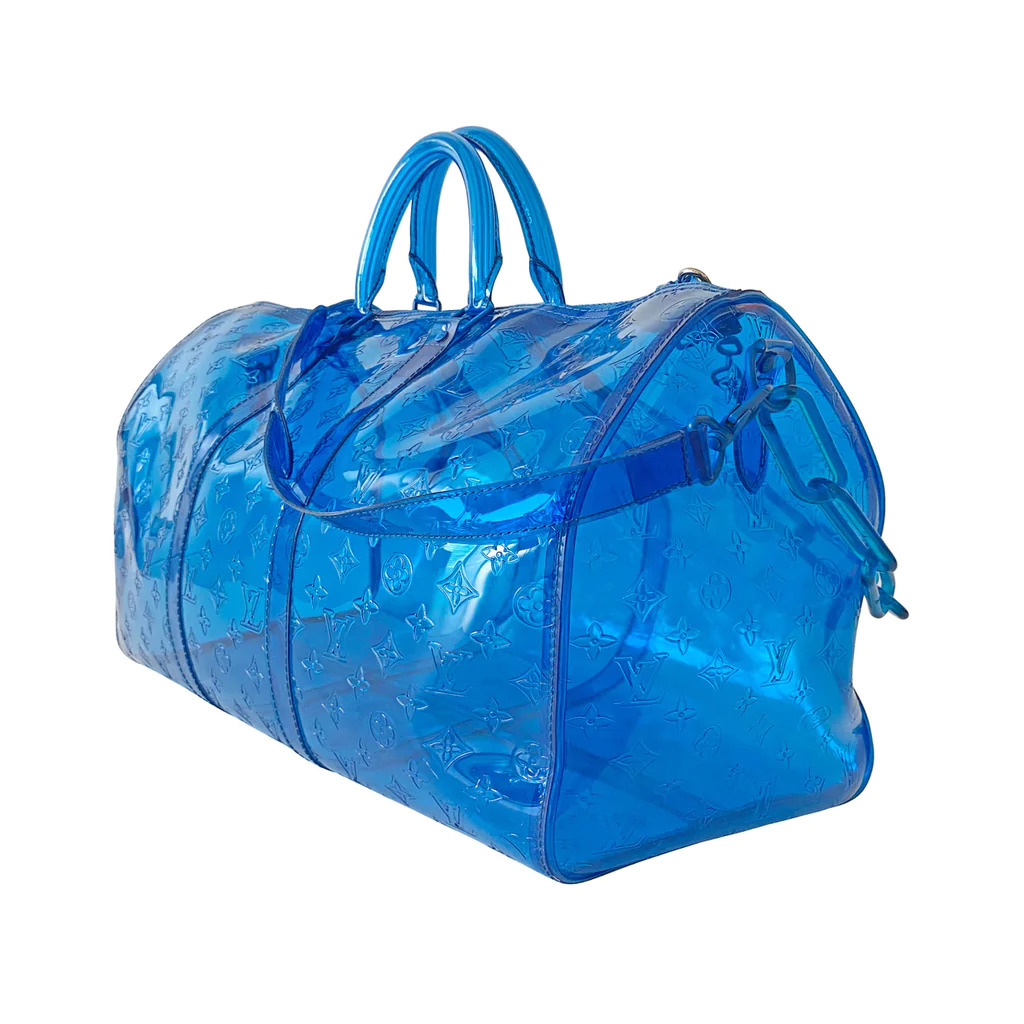 Louis Vuitton Blue Monogram Prism Keepall Bandouliere 50 Bag
