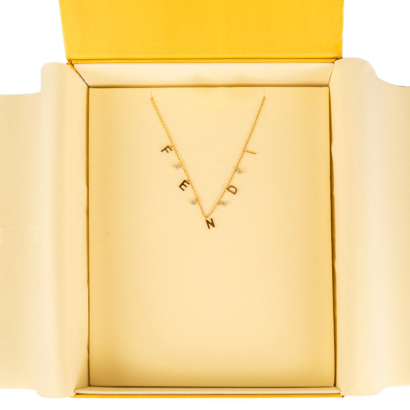 Fendi Gold Tone Signature Necklace