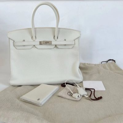 Buy Hermes Evelyne PM Shoulder Bag Purse in White Clemence Leather Online  in India - Etsy