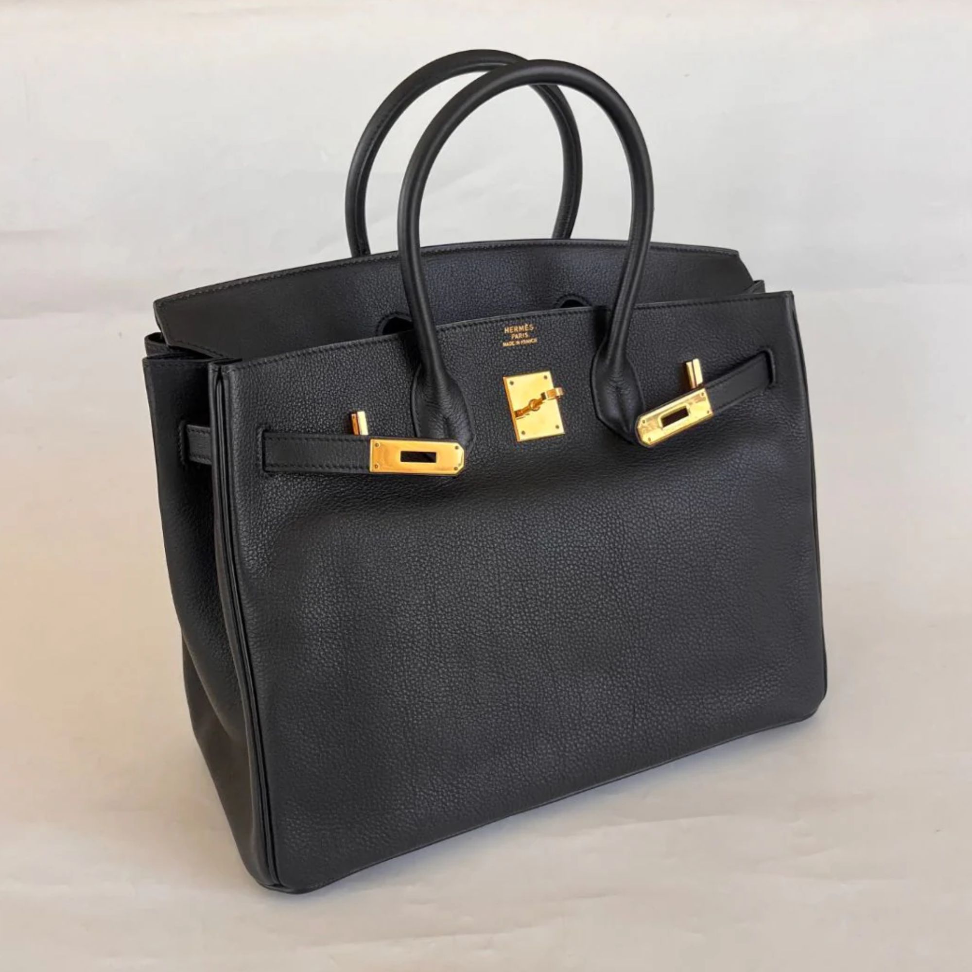 Hermes Black Togo Leather Gold Tone hardware Birkin 35 Bag